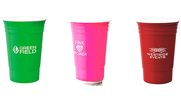 Logomark branded party cups